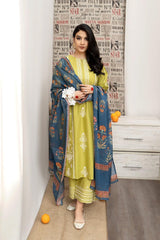 EMBERIODERY LAWN 3PC UNSTICHED