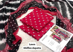 LAWN SHAFOON DUPPATA 3PC