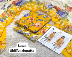 LAWN SHAFOON DUPPATA 3PC