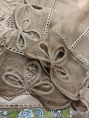 Organza 3 Pc Suit Embroidered