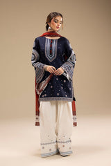 JAMZIN EMB LAWN 3PC UNSTICHED