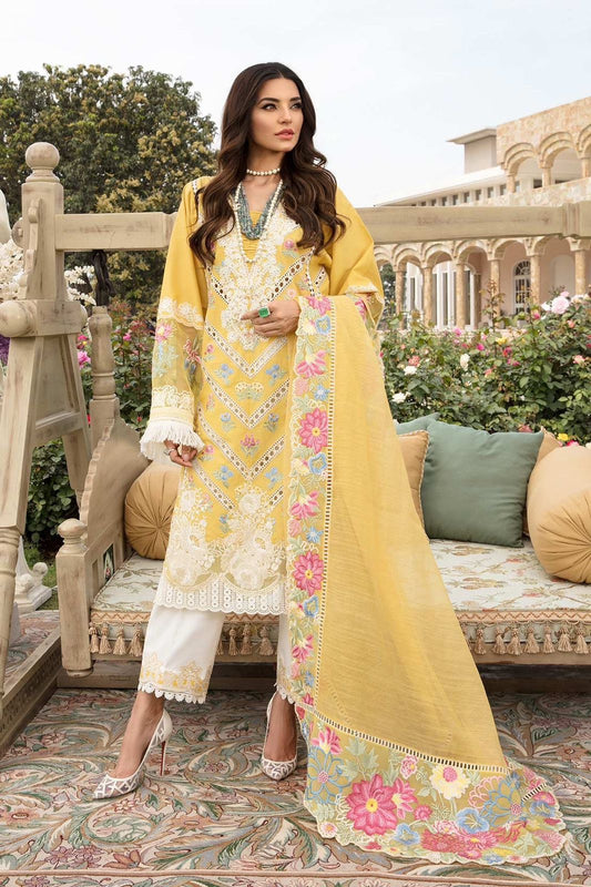 Crimson Embroidered Chickenkari Suit with Organza Dupatta