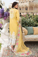 Crimson Embroidered Chickenkari Suit with Organza Dupatta