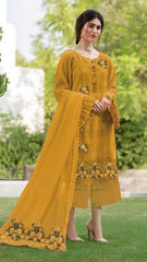 ZARQASH โ 3PC Chicken Kari Embroidery Collection