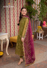 Asim Jofa Luxury Chiffon: Heavy Embroidery & Ready-to-Wear Dupatta