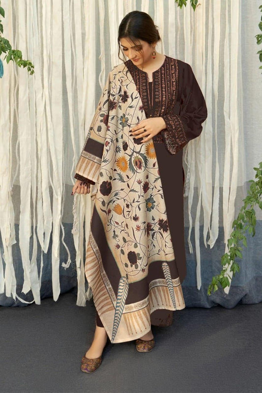 EMBERIODERY LAWN 3PC UNSTICHED