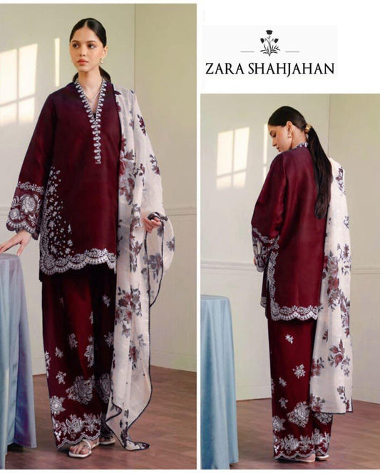 EMBERIDERY LAWN 3PC UNSTICHED