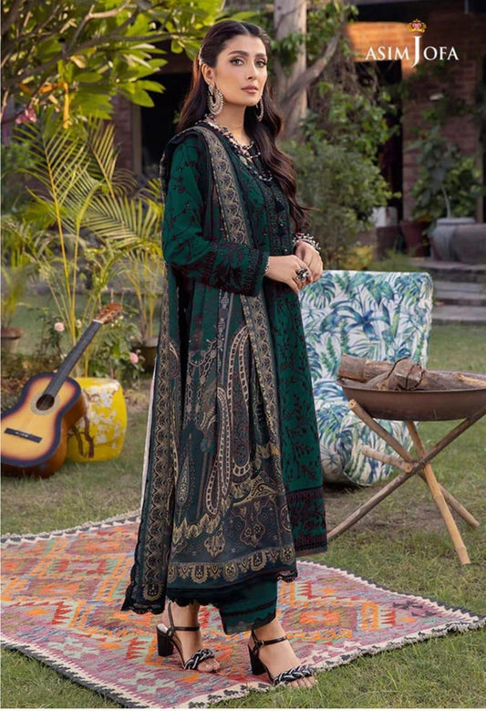 ASIM JOFA EMB 3PC UNSTICHED