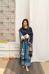EMBERIODERY LAWN 3PC UNSTICHED