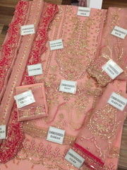 Afrozeh Organza Embroided Un-Stitch