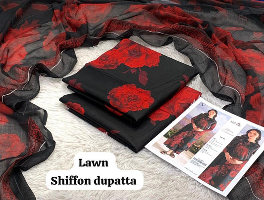 LAWN SHAFOON DUPPATA 3PC