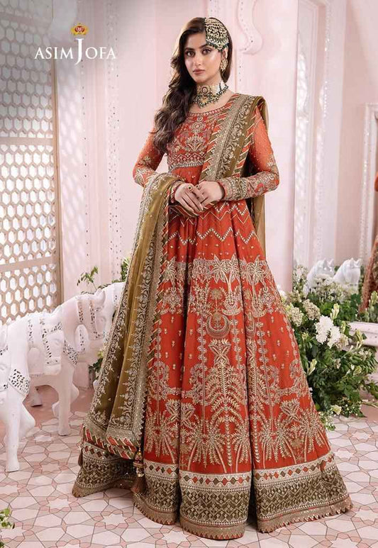 Asim Jofa Chiffon Frock With satin Silk Trouser