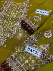Chiffon Suit With Malai Trouse Embroidered Bunch Asim Jofa