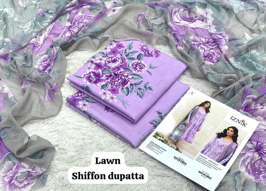 IZNIK LAWN 3PC UNSTICTHED