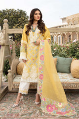 Crimson Embroidered Chickenkari Suit with Organza Dupatta