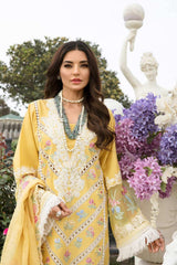 Crimson Embroidered Chickenkari Suit with Organza Dupatta