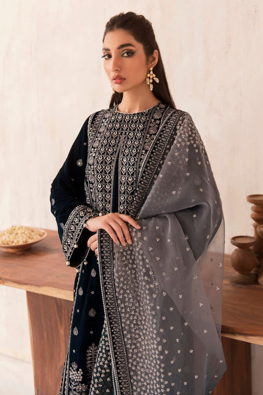 Jazmin Velvet Wedding Suit with Organza Tie & Dye Dupatta