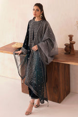 Jazmin Velvet Wedding Suit with Organza Tie & Dye Dupatta