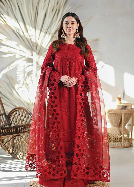 QALAMKAR Chikankari Lawn Suit with Digital Printed Organza Dupatta