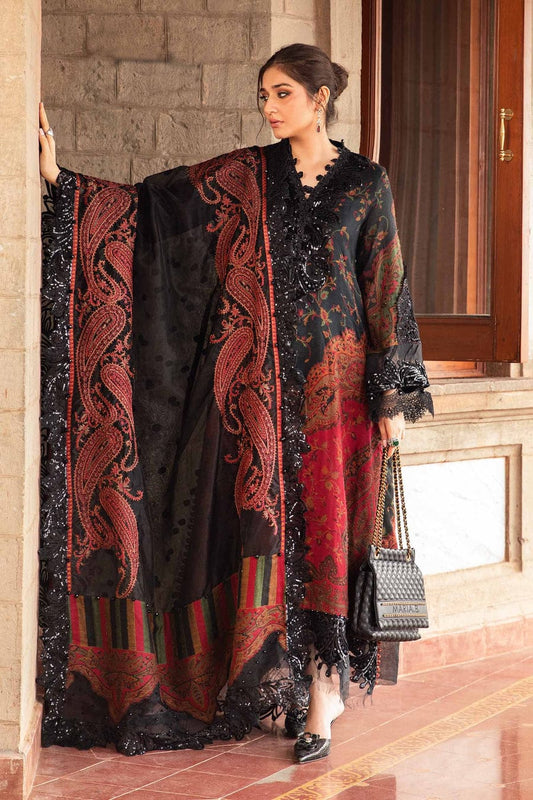 Maria B MPRINT Lawn Suit with Embroidered Neck & Daman