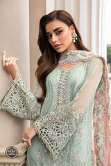 Maria B Couture Collection: Heavy Embroidered Chiffon with Spangle Work