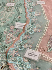 Maria B Couture Collection: Heavy Embroidered Chiffon with Spangle Work