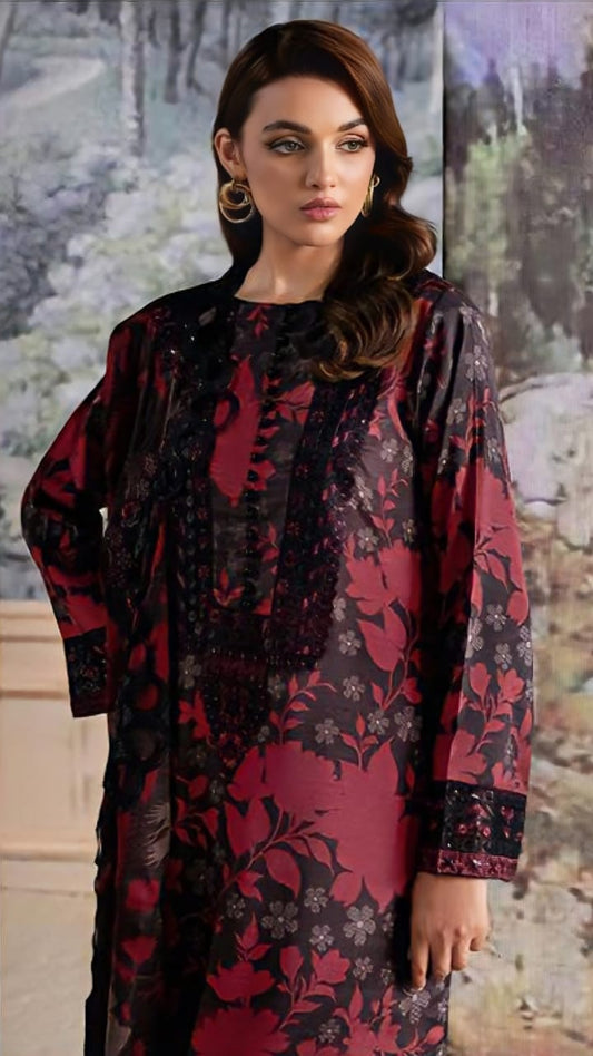Ramsha Premium Embroidered Lawn &amp; Chiffon 3PC Suit