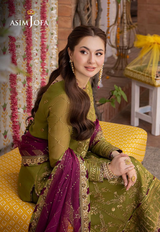Asim Jofa Luxury Chiffon: Heavy Embroidery & Ready-to-Wear Dupatta