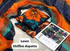 LAWN SHAFOON DUPPATA 3PC