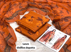 LAWN SHAFOON DUPPATA 3PC